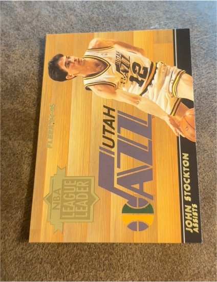 1994-95 Fleer #8 John Stockton NBA League Leader — front