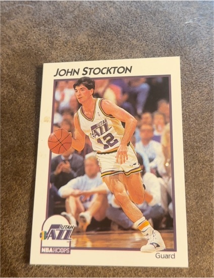 1991-92 NBA Hoops #45 John Stockton — front