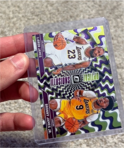 2024-25 Panini Donruss Optic #2 LeBron James & Bronny James Jr. Optical Illusions — front