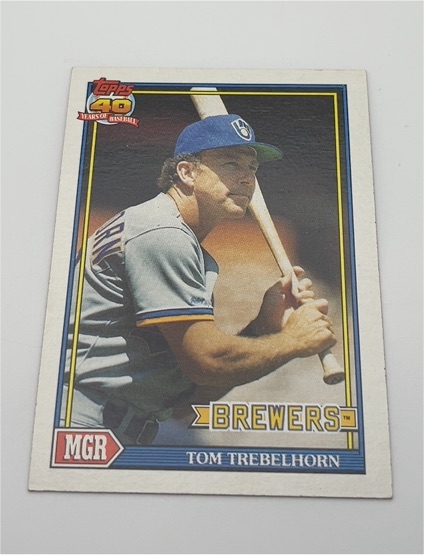 1991 Topps #459 Tom Trebelhorn Milwaukee Brewers — front