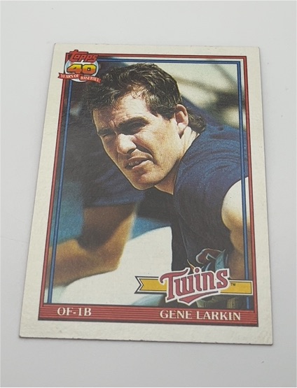 1991 Topps #102 Gene Larkin — front