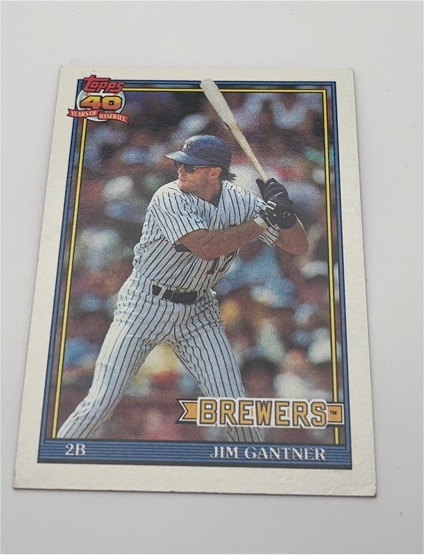 1991 Topps #23 Jim Gantner — front