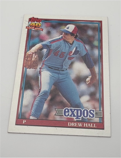 1991 Topps #77 Drew Hall — front
