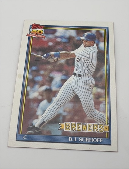 1991 Topps #592 B.J. Surhoff — front