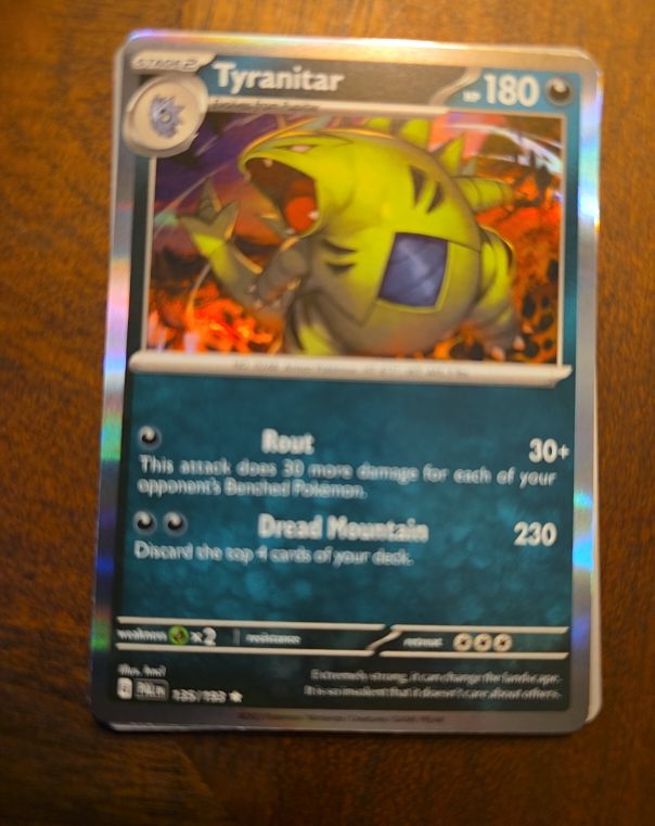 2023 Pokémon TCG Paldea Evolved #135 Tyranitar — front