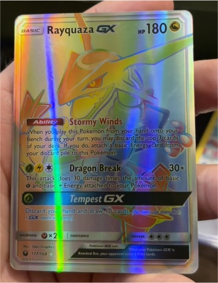 2017 Pokémon Celestial Storm #177 Rayquaza GX — front