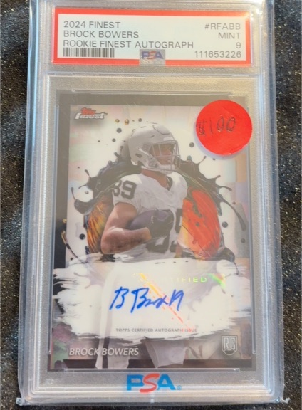 2024 Topps Finest #RFABB Brock Bowers Rookie Finest Autograph — front