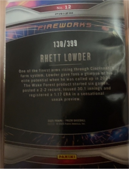 2024 Panini Prizm Fireworks #12 Rhett Lowder — front