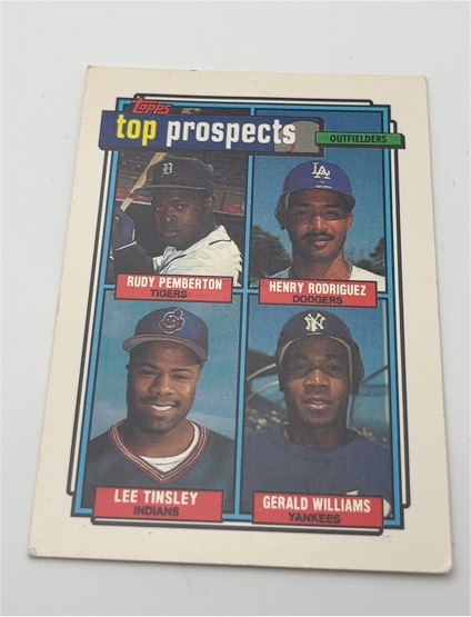 1992 Topps #656 Rudy Pemberton/Henry Rodriguez/Lee Tinsley/Gerald Williams — front