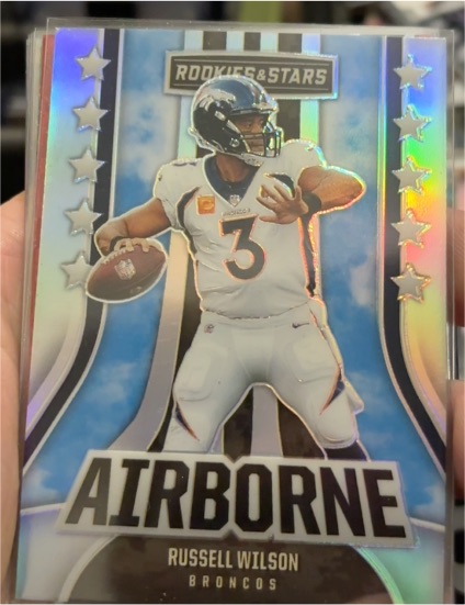 2023 Panini Rookies & Stars #AI-10 Russell Wilson Airborne Silver Prizm Broncos — front