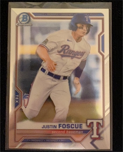 2021 Bowman Chrome #BCP-41 Justin Foscue — front