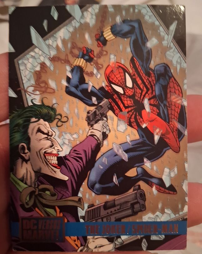 1995 Fleer DC Versus Marvel #78 The Joker / Spider-Man — front