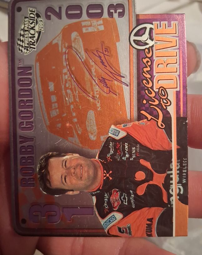 2003 Press Pass Trackside License to Drive #LD9 Robby Gordon — front