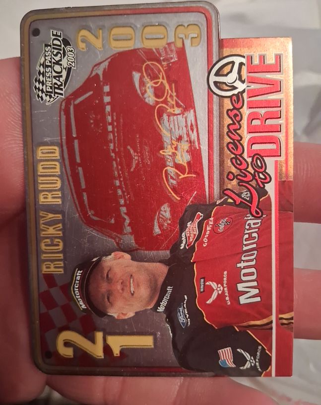 2003 Press Pass Trackside License to Drive #LD15 Ricky Rudd — front