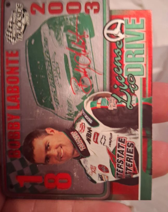 2003 Press Pass Trackside License to Drive #LD8 Bobby Labonte — front