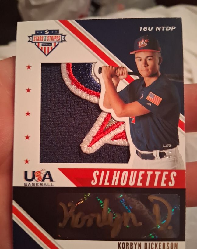 2020 Panini USA Baseball Stars & Stripes Silhouettes #16U NTDP Korbyn Dickerson — front
