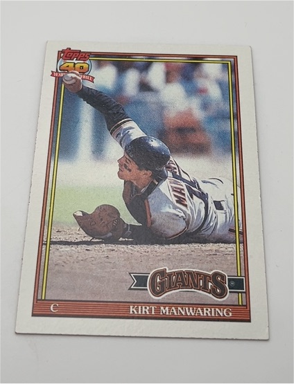 1991 Topps #472 Kirt Manwaring — front