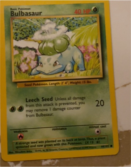 1999 Pokémon Base Set #44 Bulbasaur — front