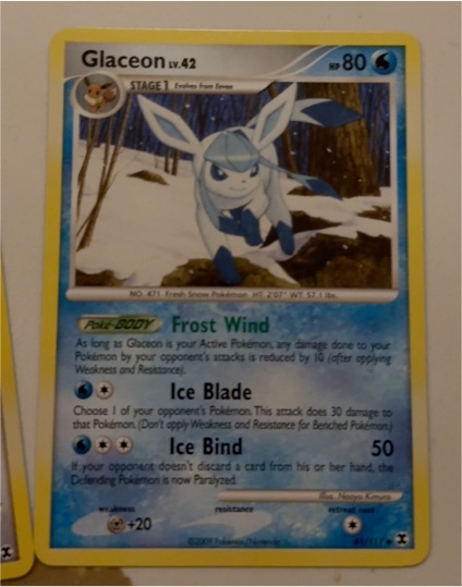 2009 Pokémon Rising Rivals #41 Glaceon — front