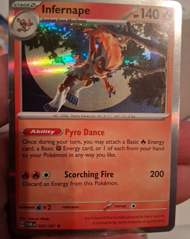 2024 Pokémon TCG SV06 Twilight Masquerade #033 Infernape — front