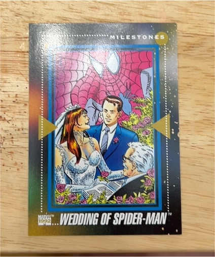 1992 Impel Marvel Universe #199 Wedding of Spider-Man Milestones — front