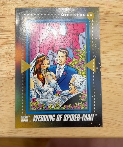1992 Impel Marvel Universe Series 3 #199 Wedding of Spider-Man Milestones — front