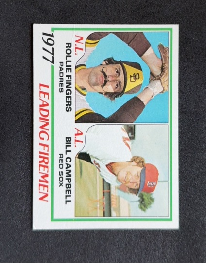 1978 Topps #208 1977 Leading Firemen Rollie Fingers / Bill Campbell — front