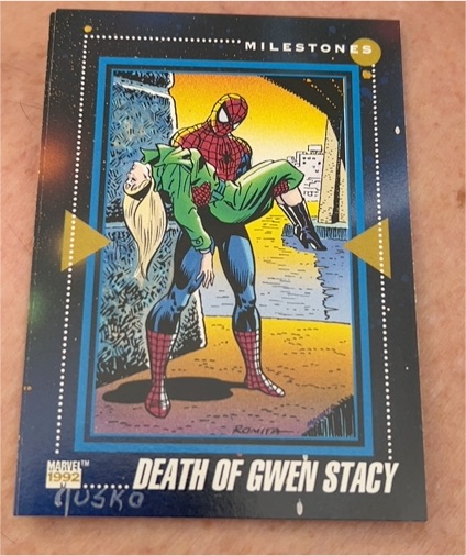 1992 Impel Marvel Universe #197 Death of Gwen Stacy — front