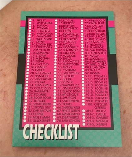 1992 Impel The Uncanny X-Men #100 Checklist Cerebro — front