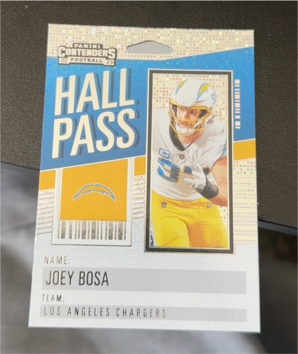 2023 Panini Contenders Hall Pass #10 Joey Bosa — front