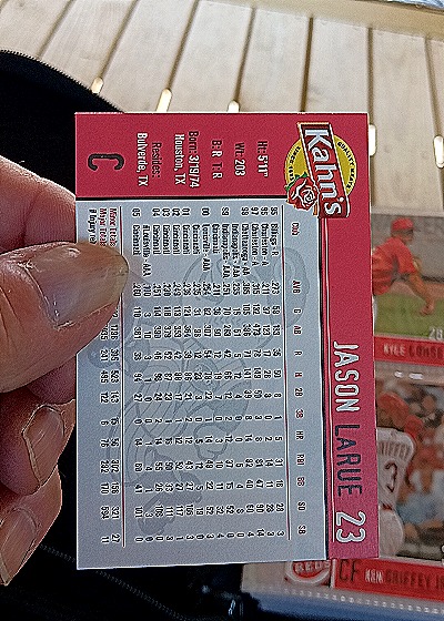 1999 Kahn's #23 Jason LaRue — back
