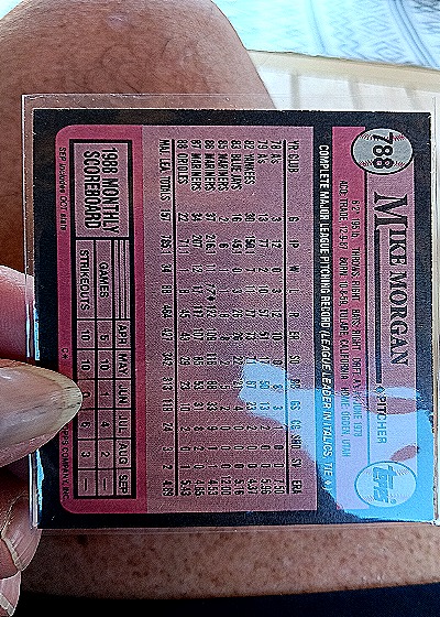 1989 Topps #78 Mike Morgan — back