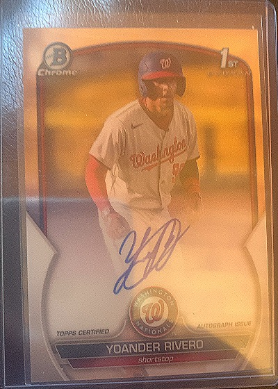 2023 Bowman Chrome #CPA-YR Yoander Rivero Autograph — front