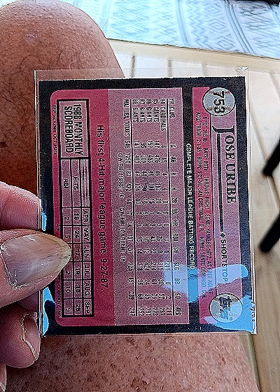 1989 Topps #753 Jose Uribe — back