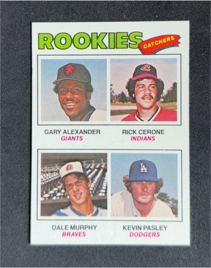 1977 Topps #476 Rookie Catchers Gary Alexander Rick Cerone Dale Murphy Kevin Pasley — front