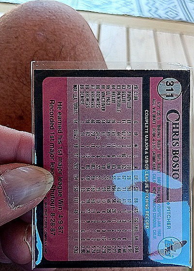 1989 Topps #311 Chris Bosio — back