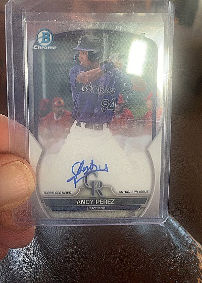 2023 Bowman Chrome #CPA-APZ Andy Perez — front