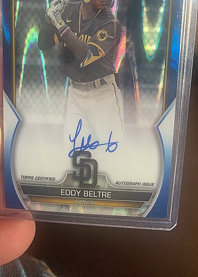 2023 Bowman Chrome #CPA-EB Eddy Beltre Chrome Prospect Autographs — front