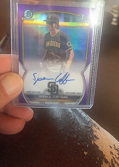 2023 Bowman Chrome Prospect Autographs #CPA-SC Spence Coffman — front