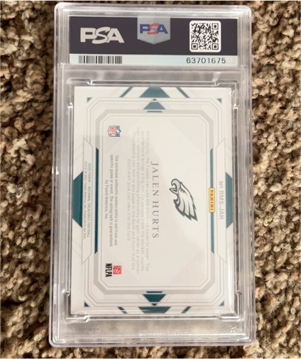 2020 Panini National Treasures Jalen Hurts #PRMS-JAH — front