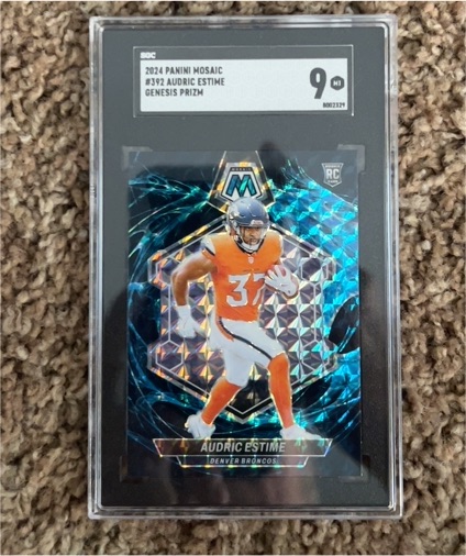 2024 Panini Mosaic #392 Audric Estime Genesis Prizm — front