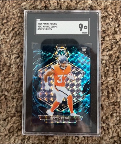 2024 Panini Mosaic #392 Audric Estime Genesis Prizm — front