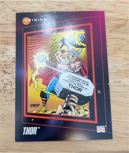 1992 Impel Marvel Universe #170 Thor Origins — front