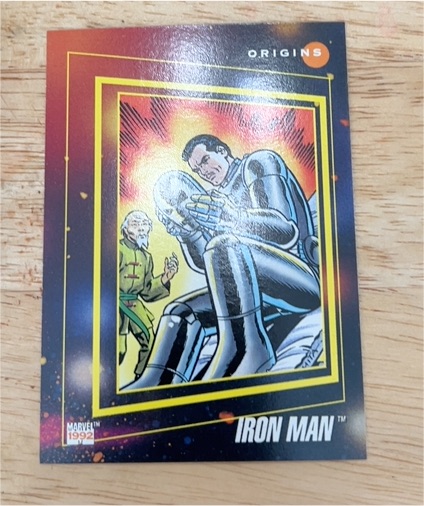 1992 Impel Marvel Universe #165 Iron Man Origins — front