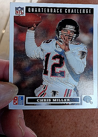 1991 Upper Deck Domino's Pizza Quarterback Challenge #1 Chris Miller — front