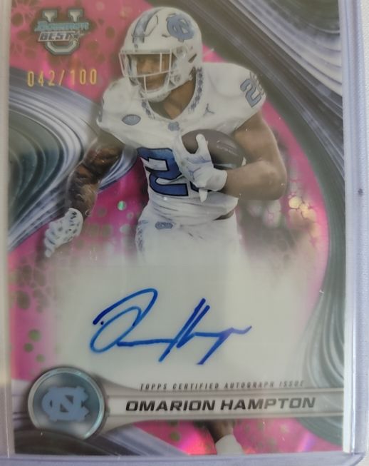 2024 Bowman University Best #BOA-OH Omarion Hampton — front