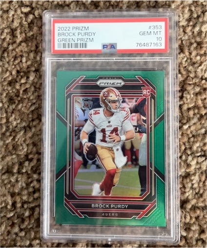 2022 Panini Prizm #353 Brock Purdy Green Prizm Rookie — front