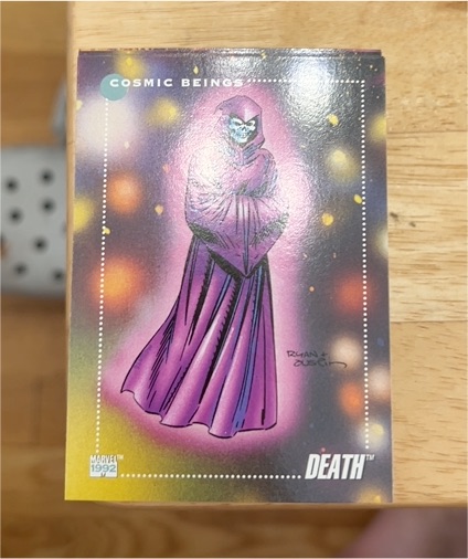 1992 Impel Marvel Universe #157 Death — front