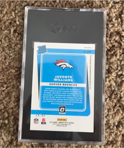 2021 Panini Donruss Optic #215 Javonte Williams — front