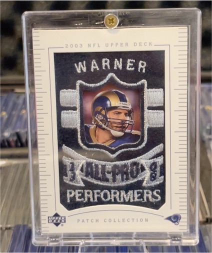 2003 NFL Upper Deck Patch Collection Kurt Warner All-Pro Performers Patch — front